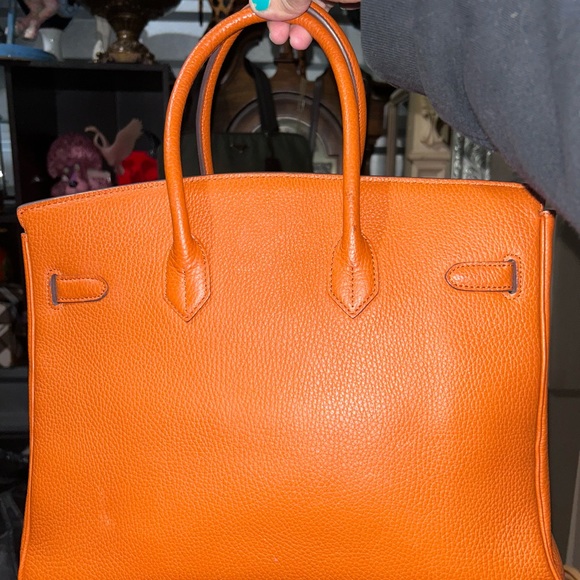 Leather Handbag Orange No Brand - Picture 3 of 10